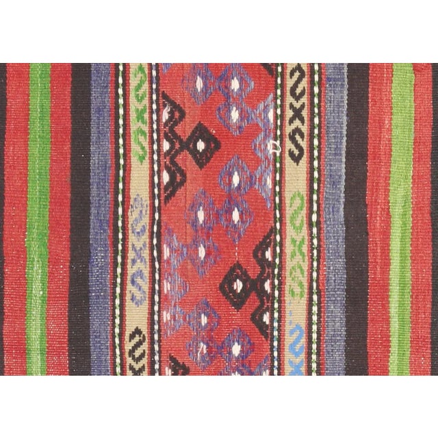 1950s Turkish Kilim. Hand woven with wool on wool foundation in the Oushak region of Turkey. Kilims & Flat Weaves are rugs...