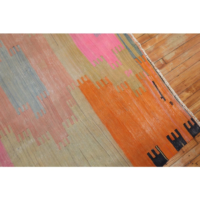 Contemporary Dazzling Room Size Turkish Kilim, Mid-20th Century For Sale - Image 3 of 18