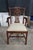 Wood 2 Late 20th Century Maitland Smith Chippendale Pierced Mahogany Dining Arm Chairs Silk Seats Pair For Sale - Image 7 of 18