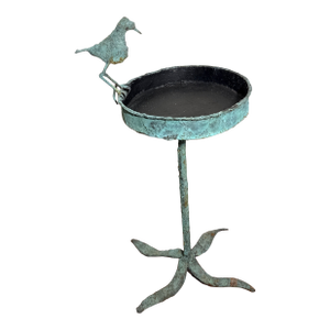 Early 21st Century Bronze Artist Made Brutalist Style Bird Bath Sculpture