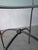 1970s Forged Iron and Glass Dining or Patio Table After Giacometti For Sale - Image 9 of 10