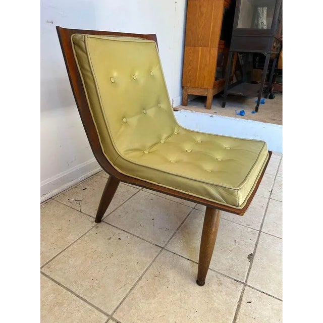 Mid 20th Century Mid Century Scoop Green Vinyl Lounge Chair by Carter Brothers For Sale - Image 4 of 9