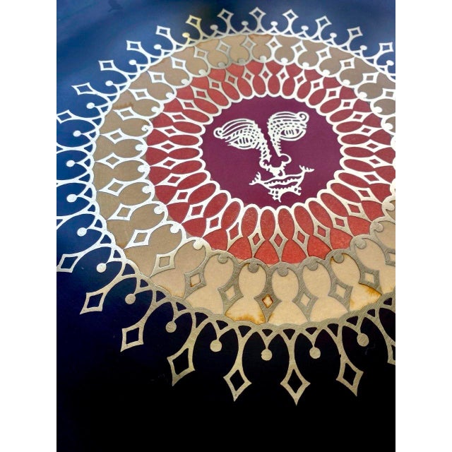 Mid 20th Century Vintage Couroc Monterey Hollywood Regency Sunburst Charger Plate For Sale - Image 5 of 15