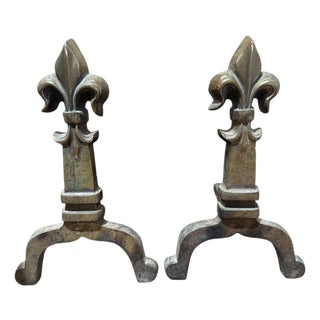 French Brass Andirons For Sale