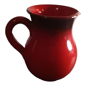 1970s Red Ombre Glazed Art Ceramic Pitcher, Made in Italy