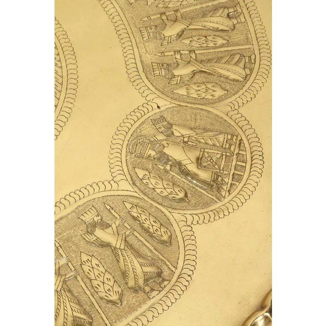 Large Brass Persian Hanging Tray For Sale - Image 4 of 10
