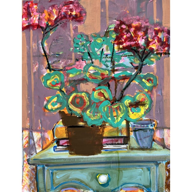 "Geranium" Floral Painting an Original Artwork by Shann Spishak For Sale