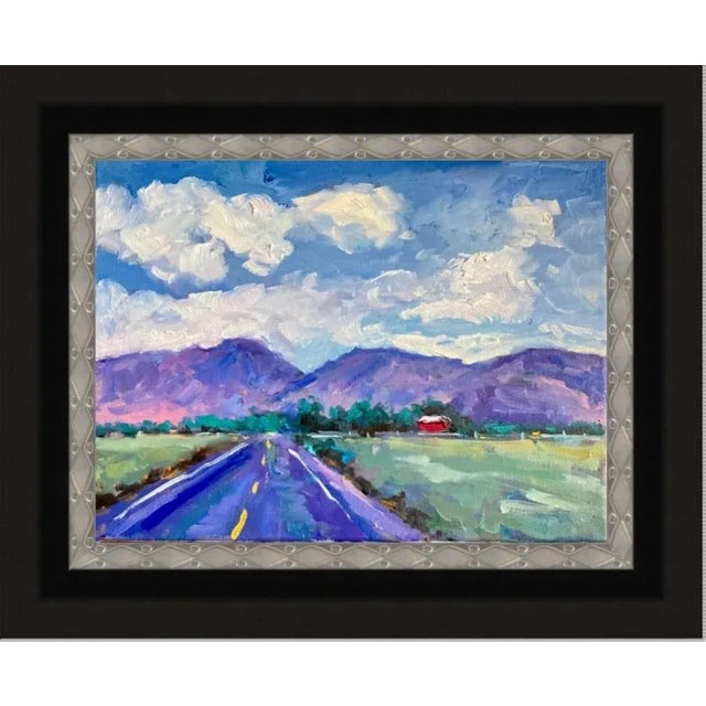 Contemporary "Pembroke Road View of Hidden Valley Hills, Reno NV" Contemporary Impressionist Style Landscape Oil Painting by Lisa Haas Eckle For Sale - Image 3 of 11