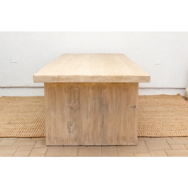 Tan 108" Long Reclaimed Wood Artisan's Dining Table For Sale - Image 8 of 12