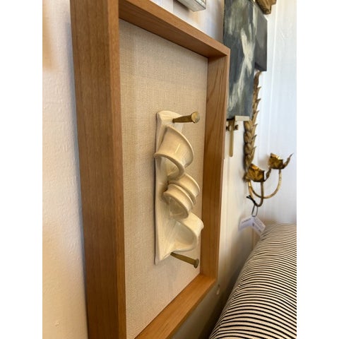 Abstract Vintage Sculptural Relief Wall Art in New Custom Frame For Sale - Image 3 of 13