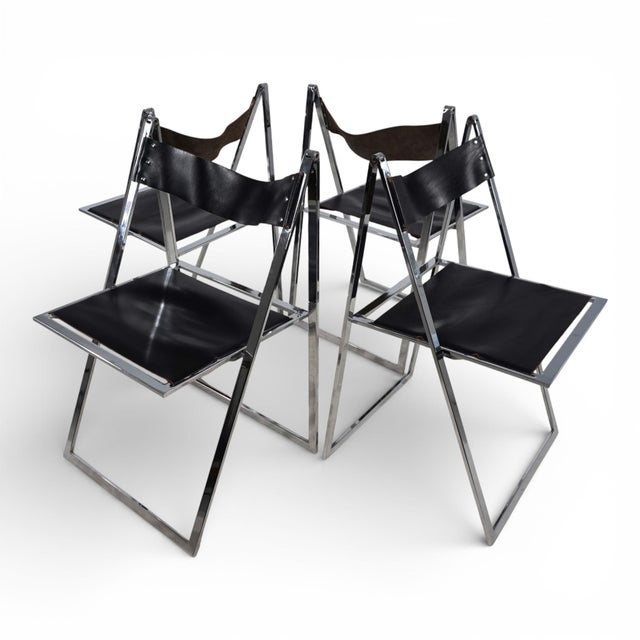 Folding Dining Chairs by Fantoni&Geraci for Lübke, 1969, Set of 4 For Sale - Image 4 of 18