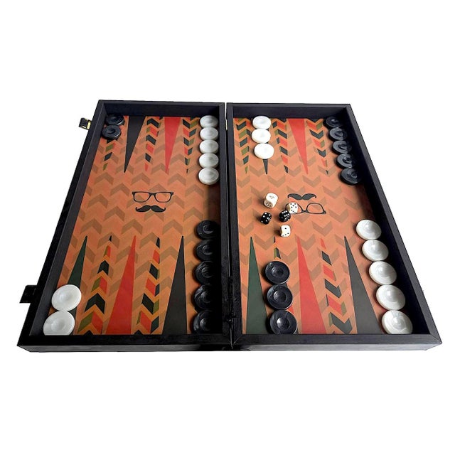 2010s Hipster Backgammon Set by Manopoulos, 36 Pieces For Sale - Image 5 of 17