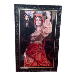Patrick Guyton “Bella Vita” Mixed Media on Aluminum With Silver Leaf Framed Contemporary Figurative Portrait For Sale