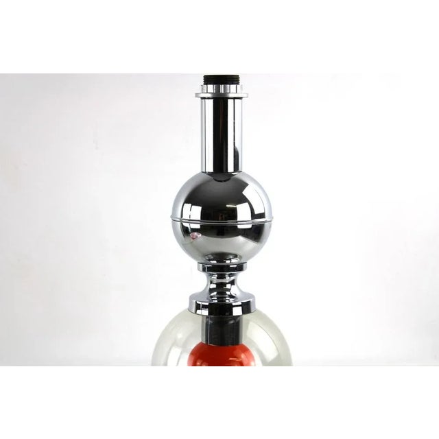 Orange Chrome and Glass Table Lamp, 1970s For Sale - Image 8 of 13