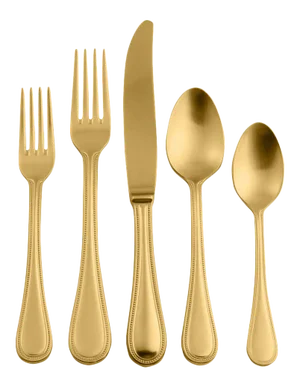 Mepra Perla 5-Piece Flatware Set, Ice Oro
