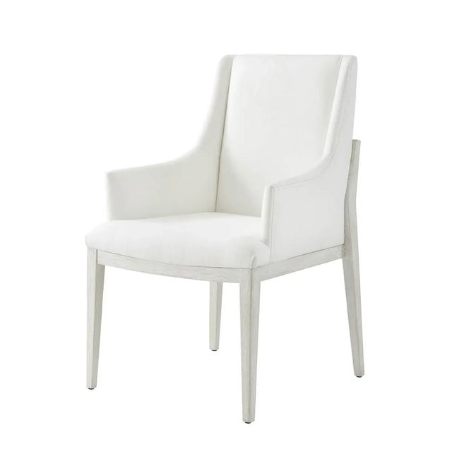 Modern White Dining Arm Chair For Sale - Image 9 of 9