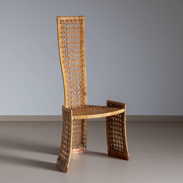 1970s Set of Six Rattan Side Chairs, attr. to Danny Ho Fong for Tropi-Cal, Italy 1970s For Sale - Image 5 of 18