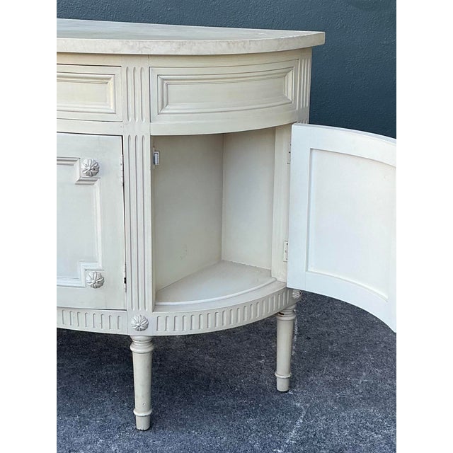 Cream Vintage Neoclassical Demilune Sideboard For Sale - Image 8 of 12