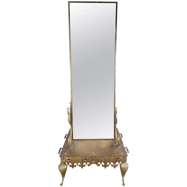 Vintage Brass Double-Sided Dressing Mirror For Sale - Image 11 of 11