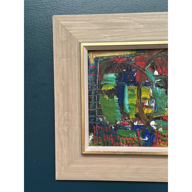 Mid-Century Modern Louis Zelig, Faces, 1950s, Oil Painting on Panel, Framed For Sale - Image 3 of 18