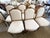 This stunning set of 6 dining chairs is sturdy and in great condition. The chairs have two casters each.