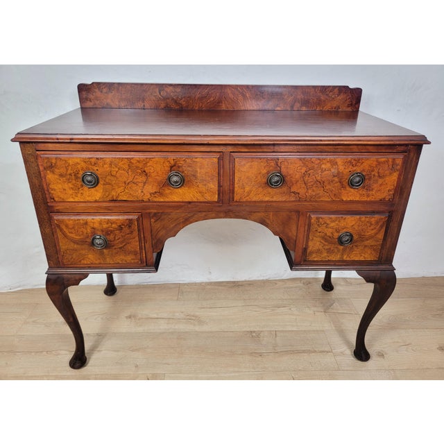 Antique Victorian English Walnut Writing Desk, 1890 For Sale - Image 11 of 18