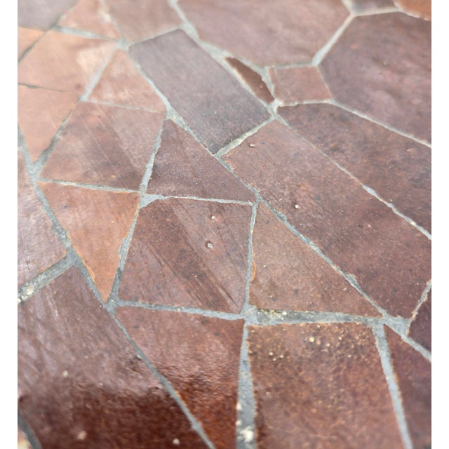 40" Handcrafted All Brown Moroccan Mosaic Table For Sale In Orlando - Image 6 of 7
