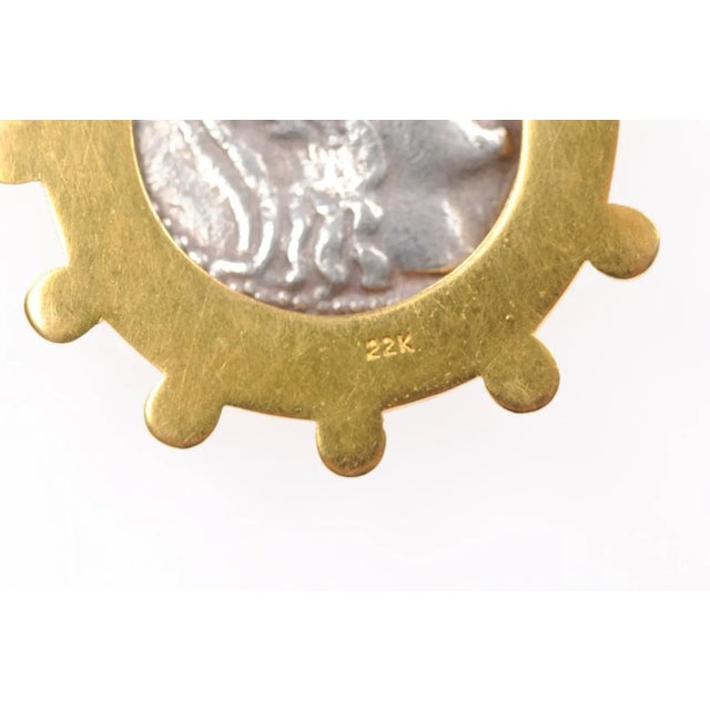 15th Century & Earlier Antique Ancient Greek Owl & Athena Coin Pendant For Sale - Image 5 of 11