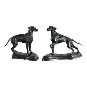 Late 20th Century Bronze Hounds by Maitland Smith - a Pair