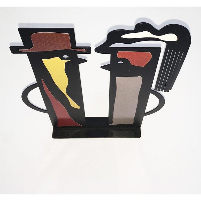 Black Painted Metal Sculpture by Riccardo Dalisi, Italy, 1980s For Sale - Image 4 of 18