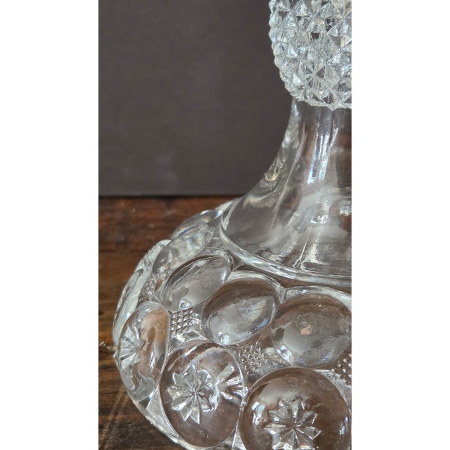Vintage Daisy & Button Clear Pressed-Glass Pedestal Compote For Sale - Image 14 of 15