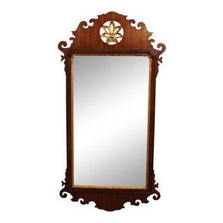 Friedman Brothers Colonial Williamsburg Chippendale Style Mahogany Wall Mirror For Sale