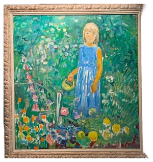 Gleb Savinov, Little Girl in the Garden Flowers, 1990s