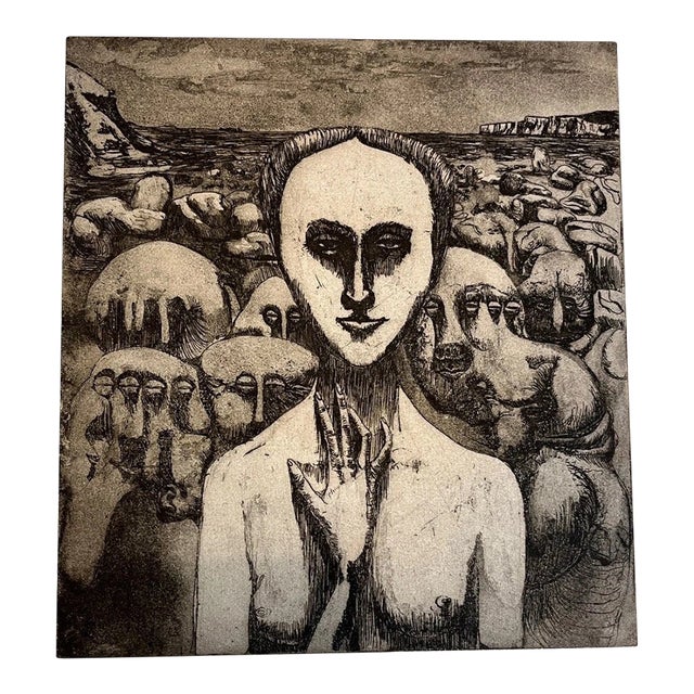 Igor Novikov Surrealist Etching - Signed & Numbered 46/200 - Dated 1980 For Sale