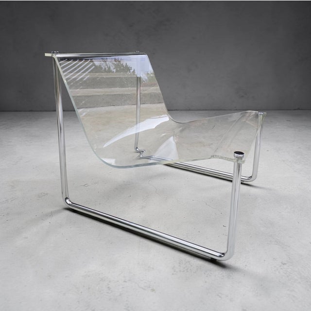 1960s 1960s Attributed to Charles Hollis Jones Lucite Sling Chair For Sale - Image 5 of 12