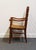 Late 20th Century Statton Furniture Solid Hard Rock Maple Colonial Early American Ladder Back Dining Arm Chair W. Rush Seat For Sale - Image 5 of 10