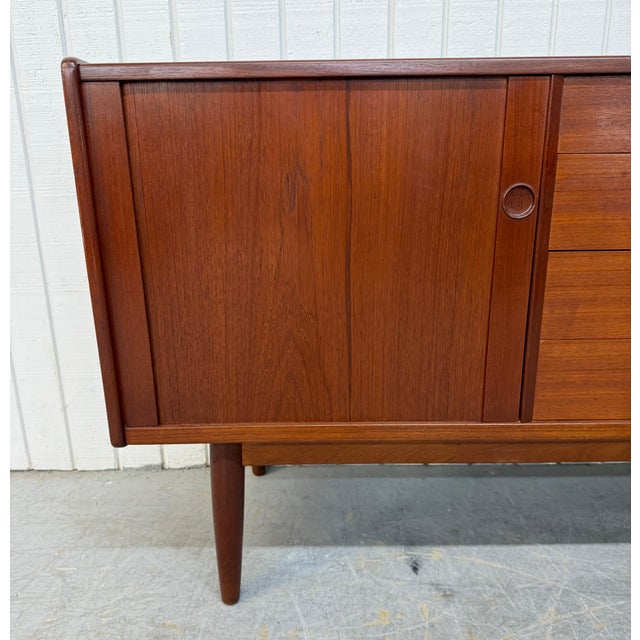 Mid-Century Danish Modern Teak Tambour Sideboard For Sale - Image 4 of 9