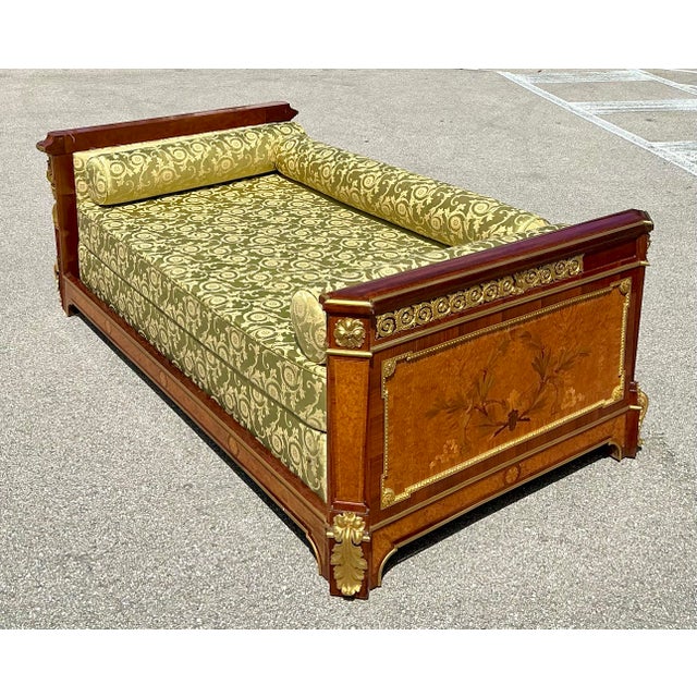 Vintage 19th Century French Louis XVI Marquetry Twin Daybed For Sale - Image 9 of 12