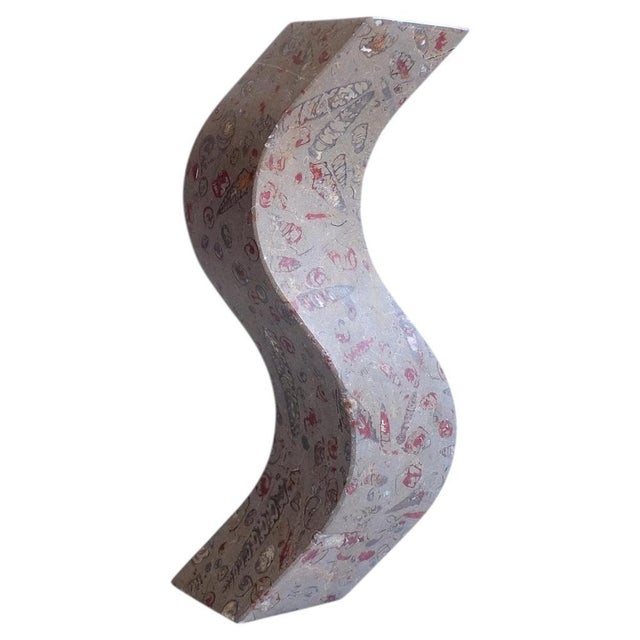 Stone Afrodita Sculpture Object in Jurassic Fossil Stone by Nerinea For Sale - Image 7 of 7
