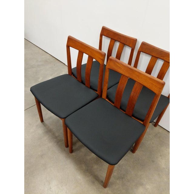 Brown Set of 4 Vintage Vamdrup Stolefabrik Danish Modern Teak Dining Chairs For Sale - Image 8 of 9