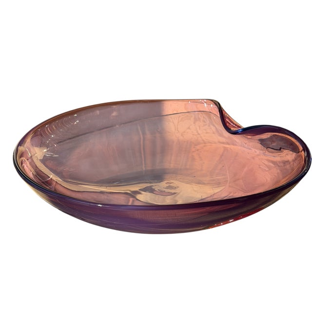 1960’s Large Purple Alfredo Barbini Murano Opalescent Glass Bowl