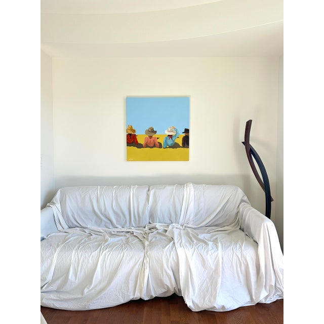 Calling all cowgirls! This painting, to me, represents hard working women of any profession, taking a load off and kicking...