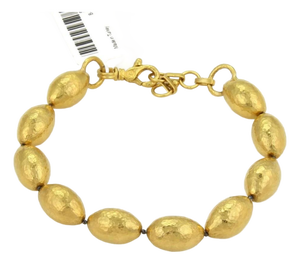 Mid 20th Century Gurhan Cocoon 24k Gold Hand Hammered Beaded Bracelet