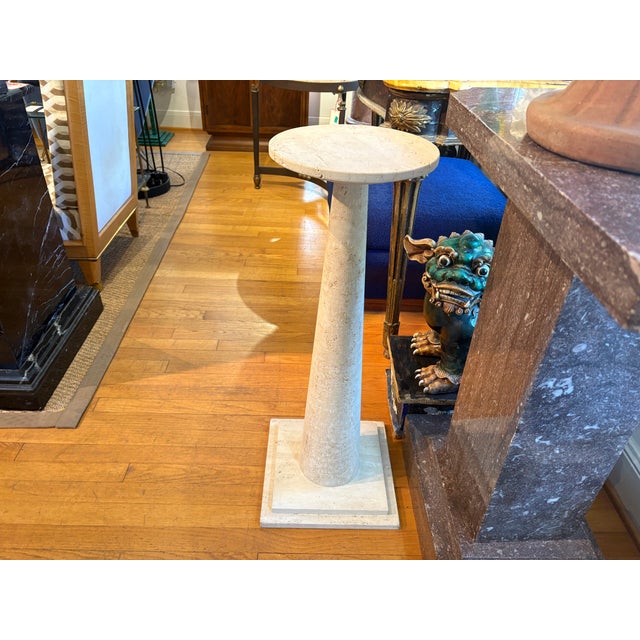 Italian Modern Travertine Pedestal by Angelo Mangiarotti For Sale - Image 9 of 11