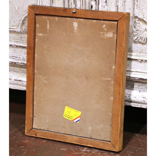 Paint 19th Century French Neoclassical Gouache of Flora and Putto in Giltwood Frame For Sale - Image 7 of 7