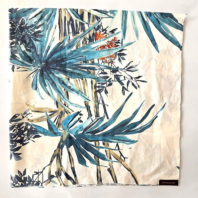 Jim Thompson Cassia Fabric in Teal, 56"/1.5 Yards For Sale In Miami - Image 6 of 11