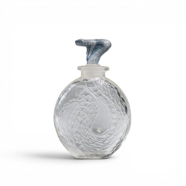 René Lalique Serpent Blue Glass Perfume Bottle For Sale In Chicago - Image 6 of 11