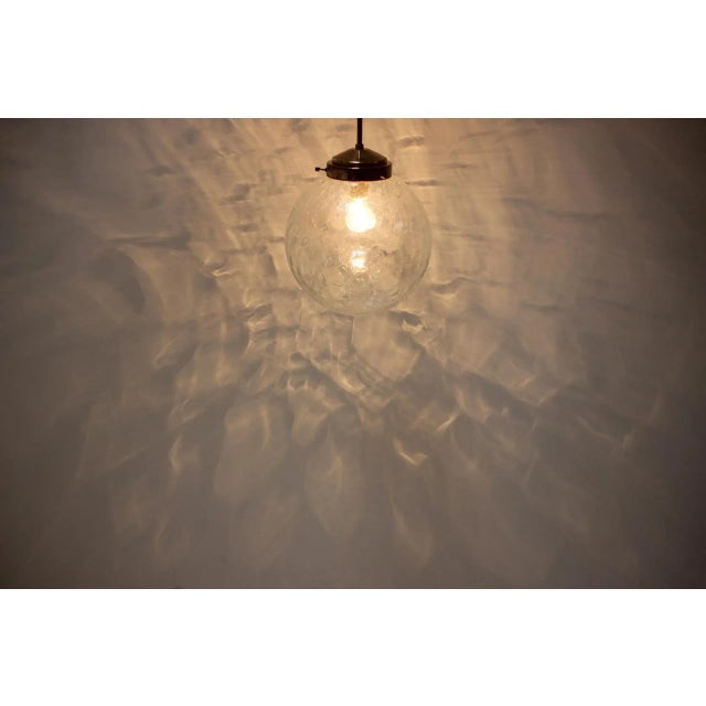 Mid-Century Big Glass Pendant by Kamenicky Senov, 1970s For Sale - Image 9 of 13