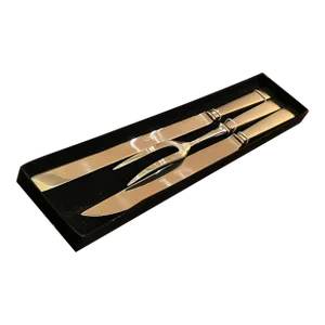 Brand New 1960s Vintage Chef Pierre Hot Forged Stainless Steel Carving Set, Italy- 3 Pieces