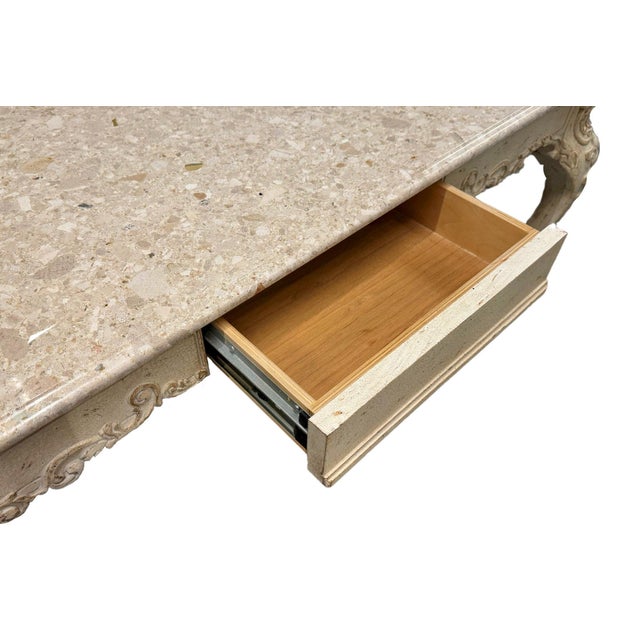 French Country Shabby Chic Writing Desk For Sale - Image 9 of 11